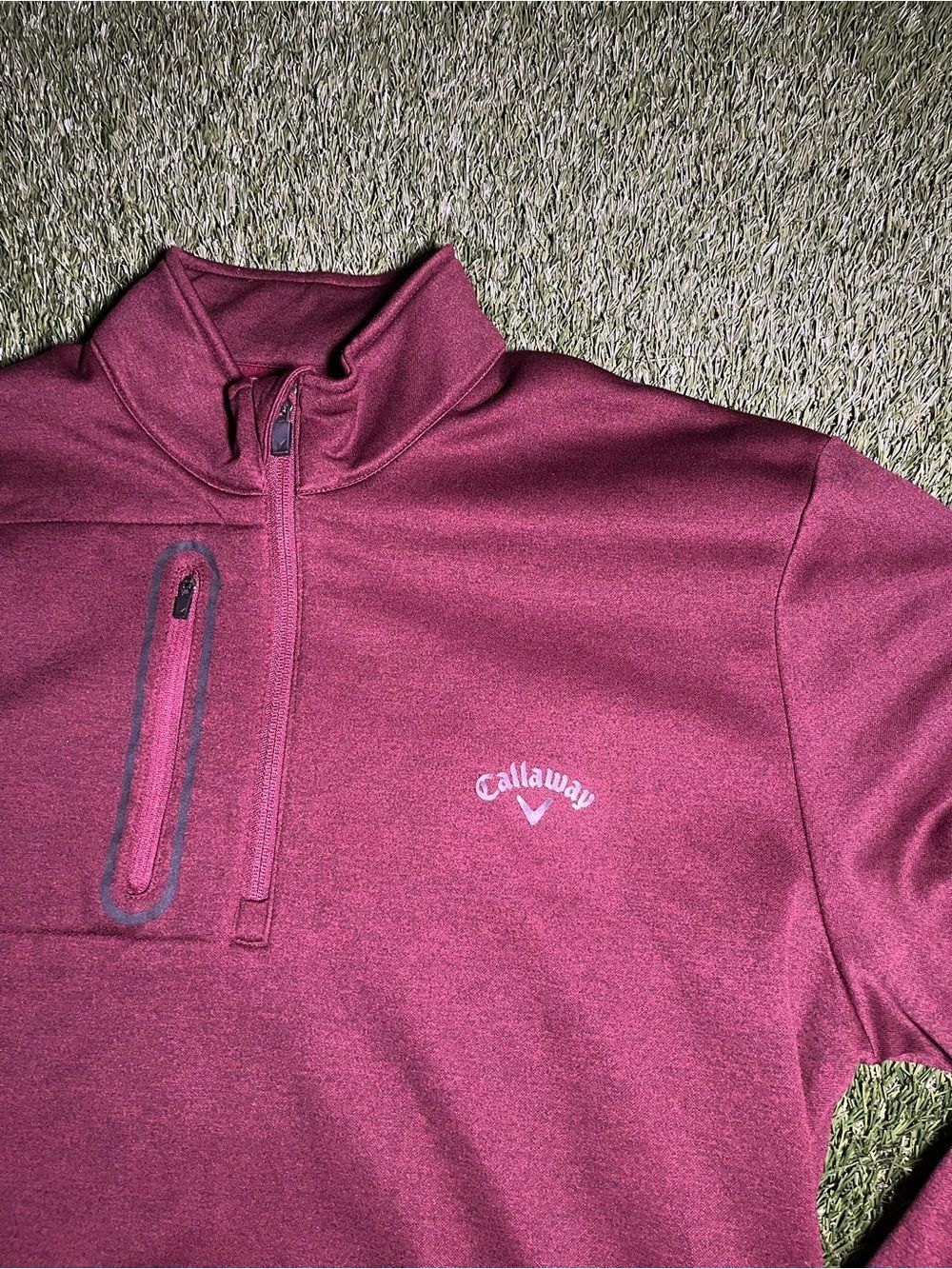 Callaway Men’s Large Maroon/Burgundy Quarter-Zip Pullover W/ Side Pockets